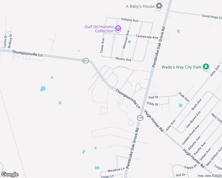 map of restaurants, bars, coffee shops, grocery stores, and more near 1501 Thompsonville Lane in Oak Grove