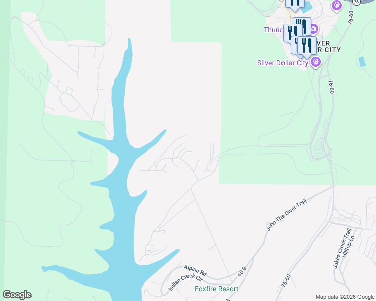 map of restaurants, bars, coffee shops, grocery stores, and more near 33 Blue Bird Way in Branson