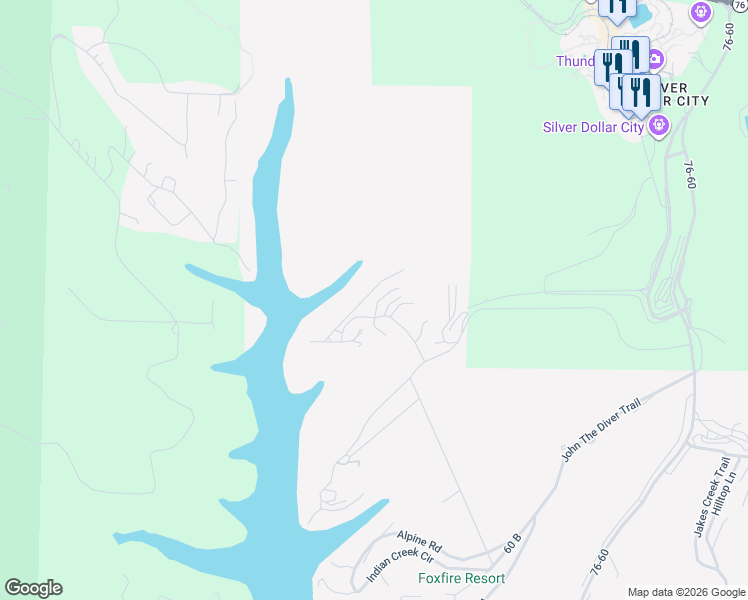 map of restaurants, bars, coffee shops, grocery stores, and more near 11 Woodpecker Lane in Branson