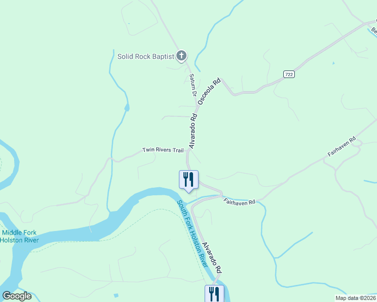 map of restaurants, bars, coffee shops, grocery stores, and more near 20284 Alvarado Road in Abingdon