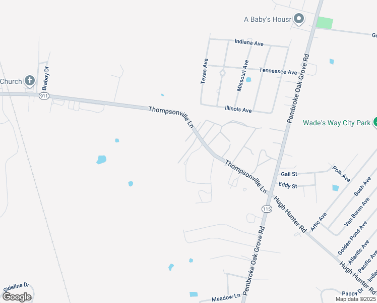 map of restaurants, bars, coffee shops, grocery stores, and more near 1375 Thompsonville Lane in Oak Grove