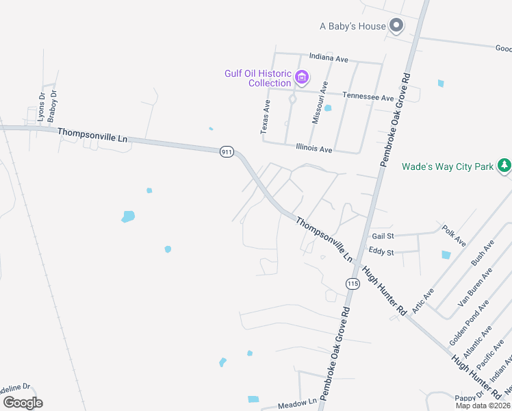 map of restaurants, bars, coffee shops, grocery stores, and more near 1415 Thompsonville Lane in Oak Grove