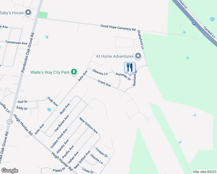 map of restaurants, bars, coffee shops, grocery stores, and more near 126 Grant Avenue in Oak Grove