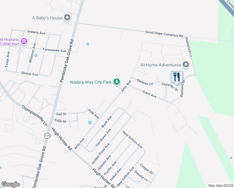 map of restaurants, bars, coffee shops, grocery stores, and more near 664 Artic Avenue in Oak Grove
