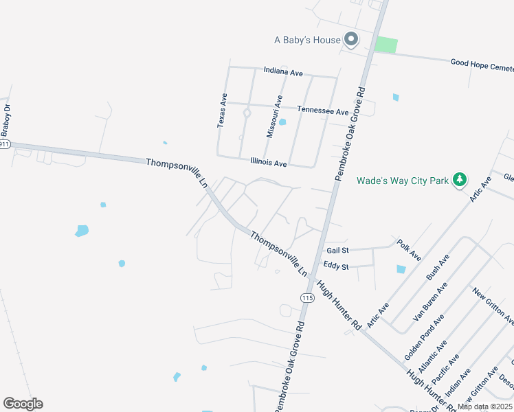 map of restaurants, bars, coffee shops, grocery stores, and more near 502 Kayla Street in Oak Grove