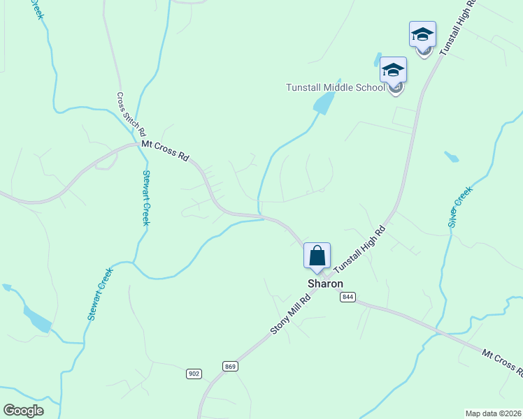 map of restaurants, bars, coffee shops, grocery stores, and more near Hunters Trail in Pittsylvania County