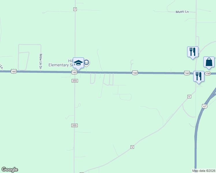 map of restaurants, bars, coffee shops, grocery stores, and more near 81 Hollyhock Lane in Harviell