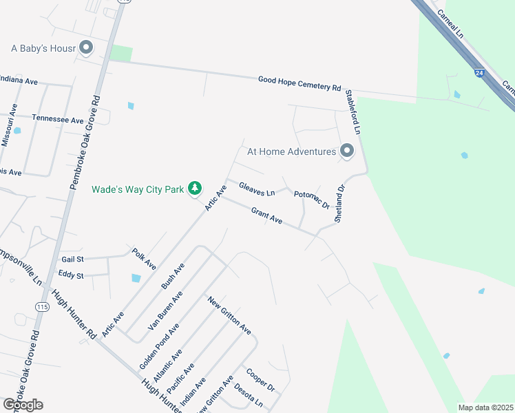 map of restaurants, bars, coffee shops, grocery stores, and more near 119 Gleaves Lane in Oak Grove