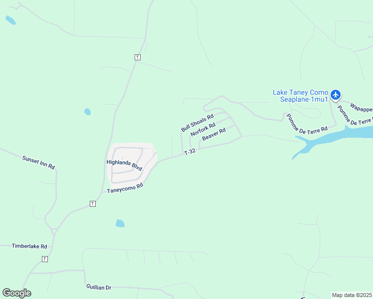 map of restaurants, bars, coffee shops, grocery stores, and more near 114 Norfolk Road in Branson
