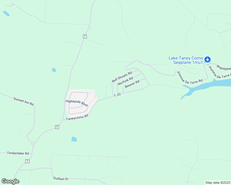 map of restaurants, bars, coffee shops, grocery stores, and more near 575 Taneycomo Road in Branson