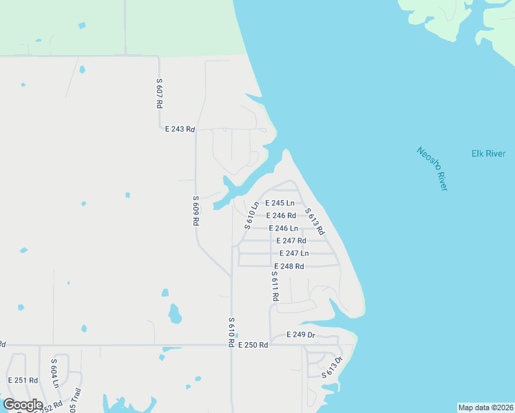 map of restaurants, bars, coffee shops, grocery stores, and more near South 610 Lane in Grove