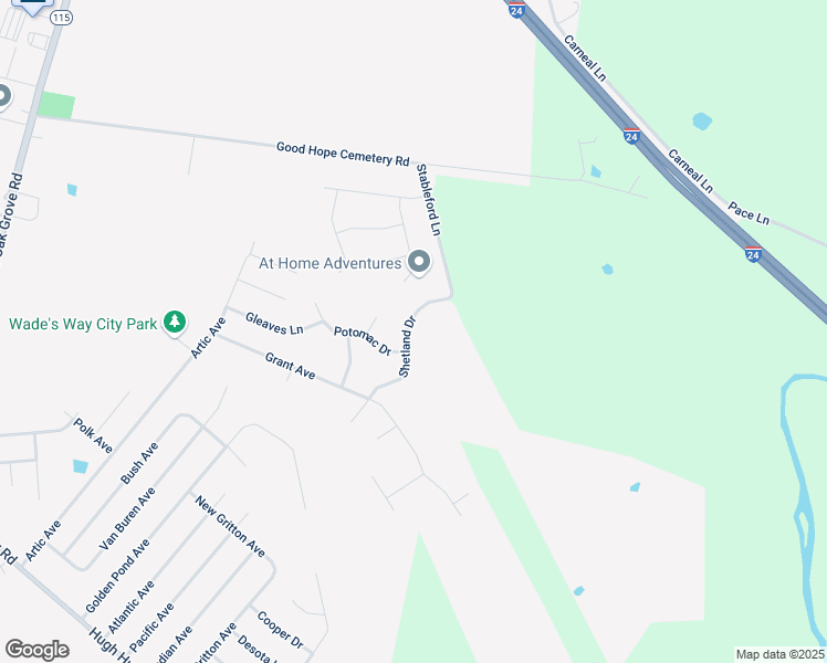 map of restaurants, bars, coffee shops, grocery stores, and more near 713 Shetland Avenue in Oak Grove