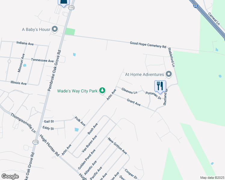 map of restaurants, bars, coffee shops, grocery stores, and more near 680 Artic Avenue in Oak Grove
