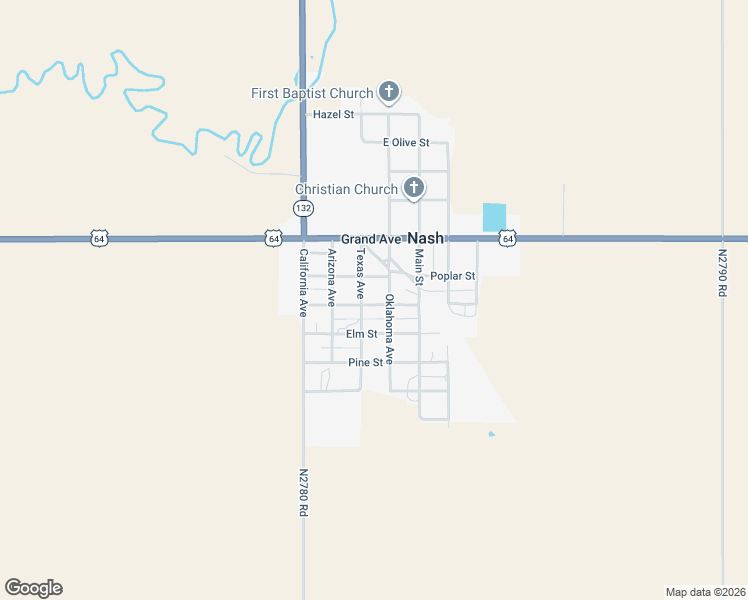 map of restaurants, bars, coffee shops, grocery stores, and more near 202 Oklahoma Avenue in Nash
