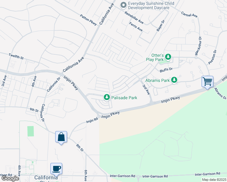 map of restaurants, bars, coffee shops, grocery stores, and more near 2952 Bluffs Drive in Marina