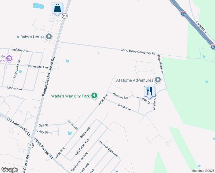 map of restaurants, bars, coffee shops, grocery stores, and more near 689 Artic Avenue in Oak Grove