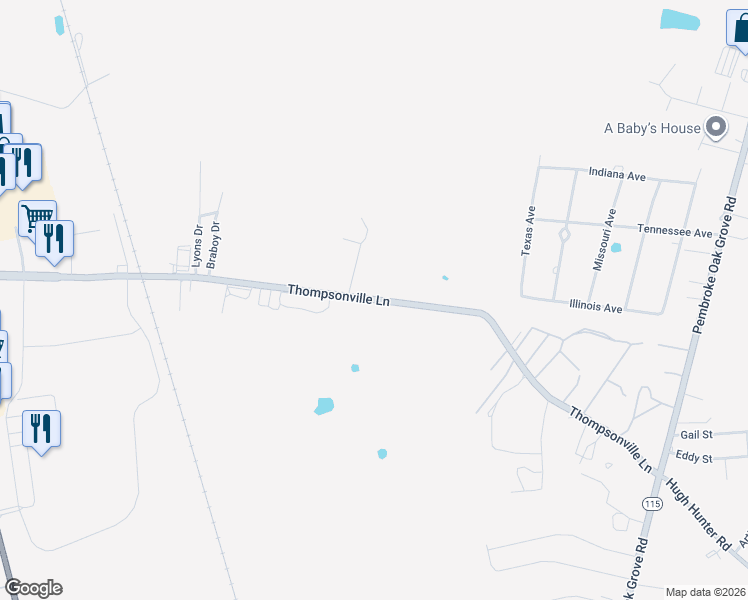 map of restaurants, bars, coffee shops, grocery stores, and more near 943 Kentucky 911 in Oak Grove