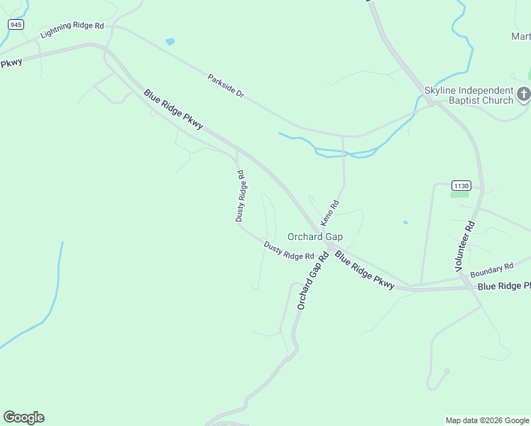 map of restaurants, bars, coffee shops, grocery stores, and more near Lonesome Cabin Lane in Fancy Gap