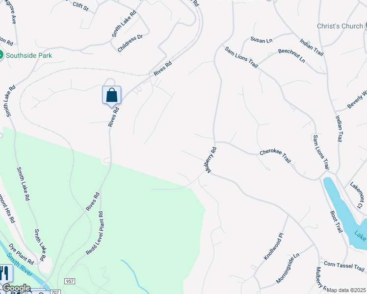 map of restaurants, bars, coffee shops, grocery stores, and more near 1012 Oakwood Court in Martinsville