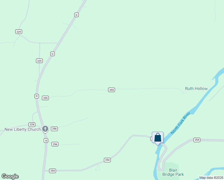 map of restaurants, bars, coffee shops, grocery stores, and more near County Road 355 in Dora