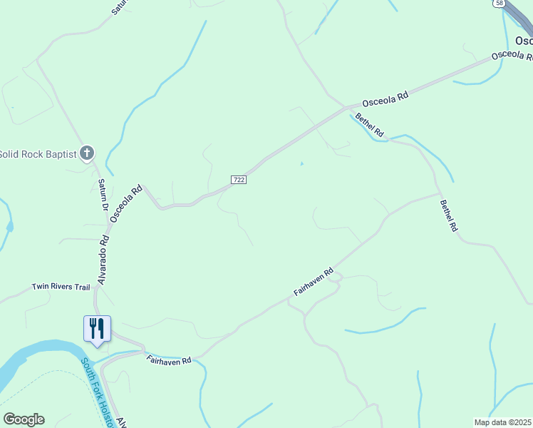 map of restaurants, bars, coffee shops, grocery stores, and more near 27442 Osceola Road in Abingdon