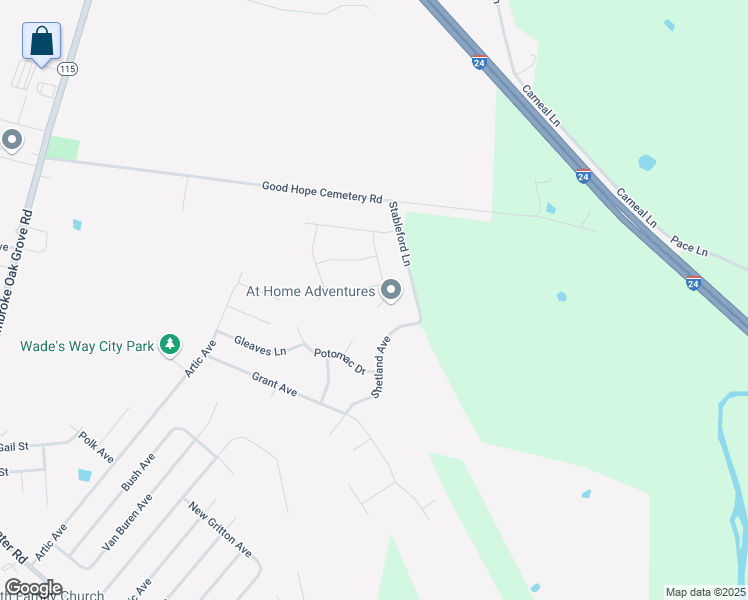 map of restaurants, bars, coffee shops, grocery stores, and more near 322 Chesire Way in Oak Grove