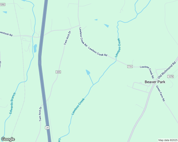 map of restaurants, bars, coffee shops, grocery stores, and more near 2000 Lawless Creek Road in Blairs