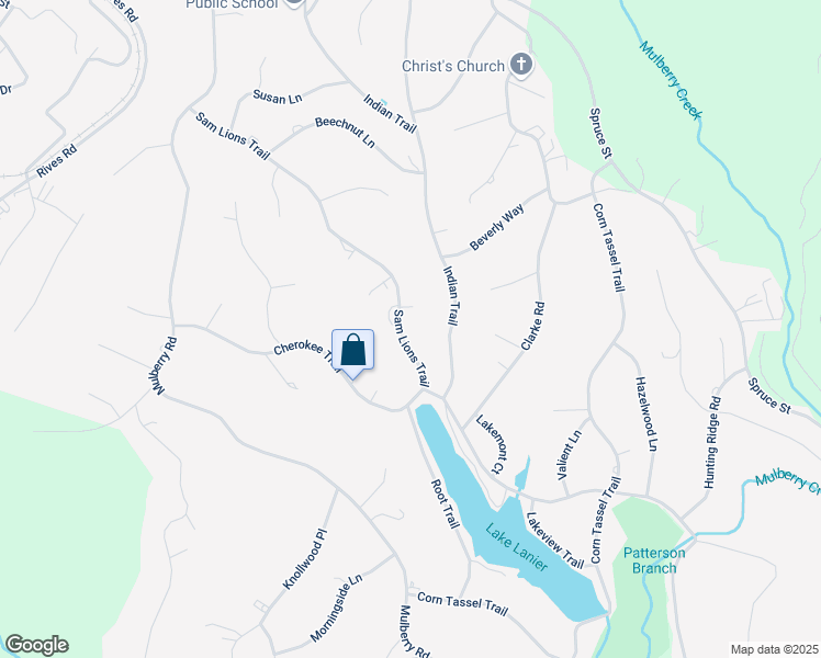 map of restaurants, bars, coffee shops, grocery stores, and more near 1235 Sam Lions Trail in Martinsville