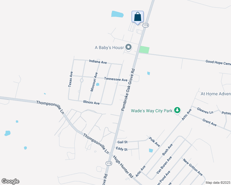 map of restaurants, bars, coffee shops, grocery stores, and more near 101-199 Arkansas Avenue in Oak Grove