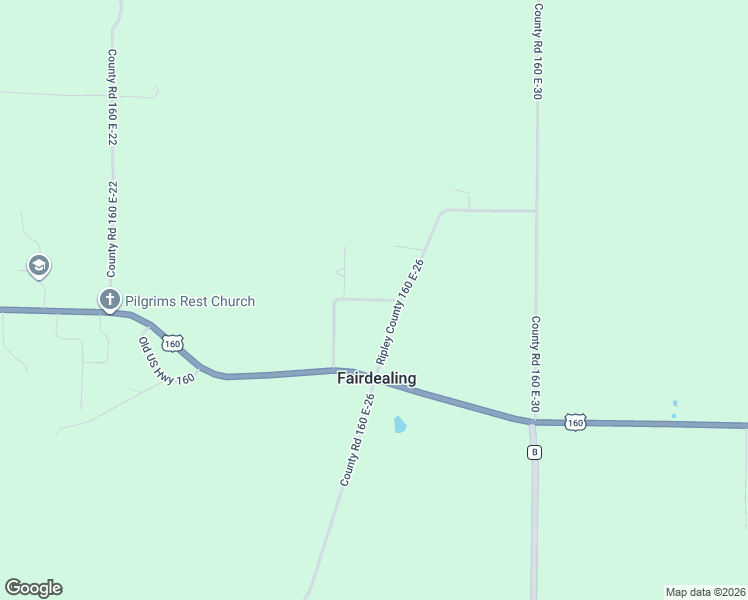 map of restaurants, bars, coffee shops, grocery stores, and more near County Road 160 E-24 in Harviell