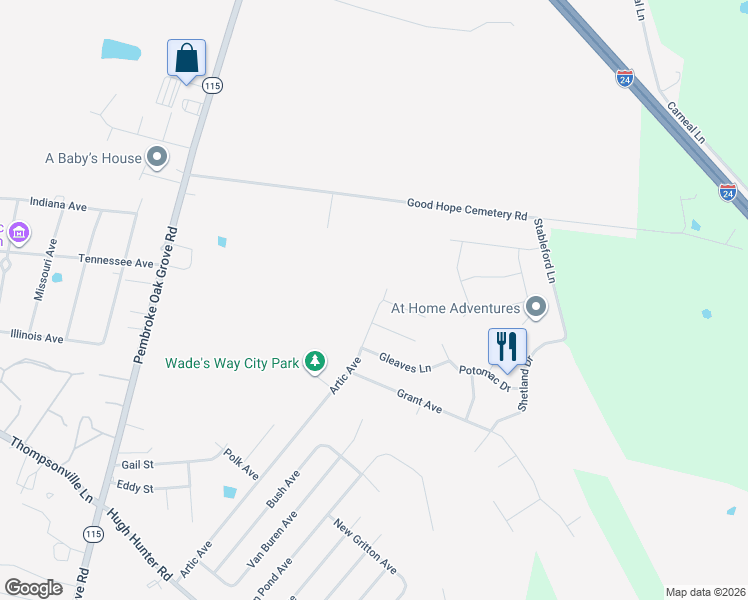 map of restaurants, bars, coffee shops, grocery stores, and more near 699 Artic Avenue in Oak Grove