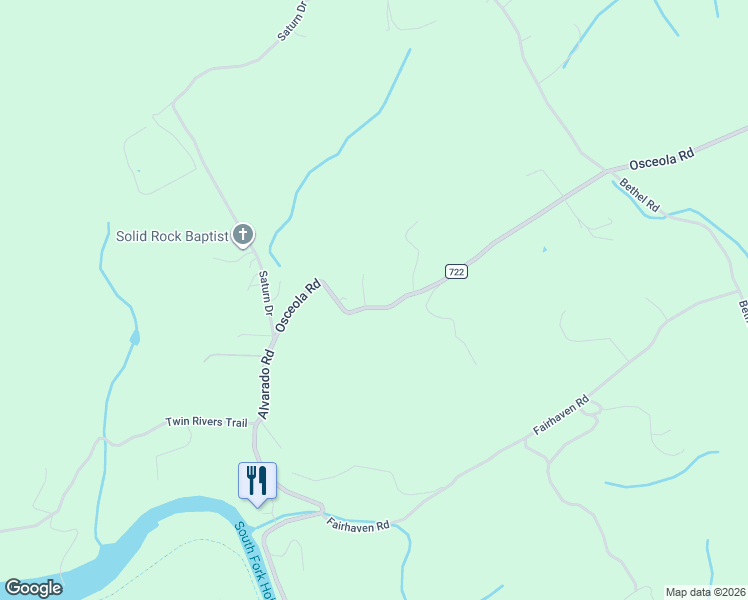 map of restaurants, bars, coffee shops, grocery stores, and more near 27307 Osceola Road in Abingdon