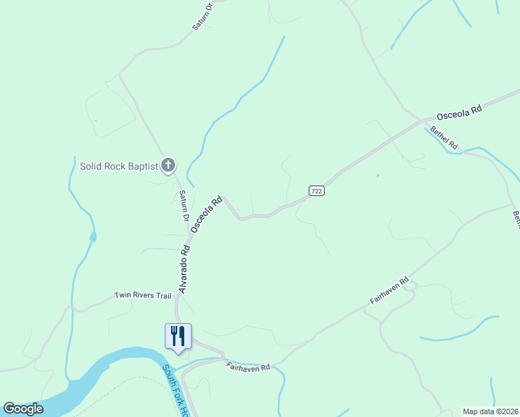 map of restaurants, bars, coffee shops, grocery stores, and more near 27307 Osceola Road in Abingdon