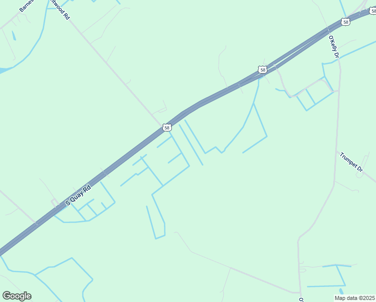 map of restaurants, bars, coffee shops, grocery stores, and more near 7401 South Quay Road in Suffolk