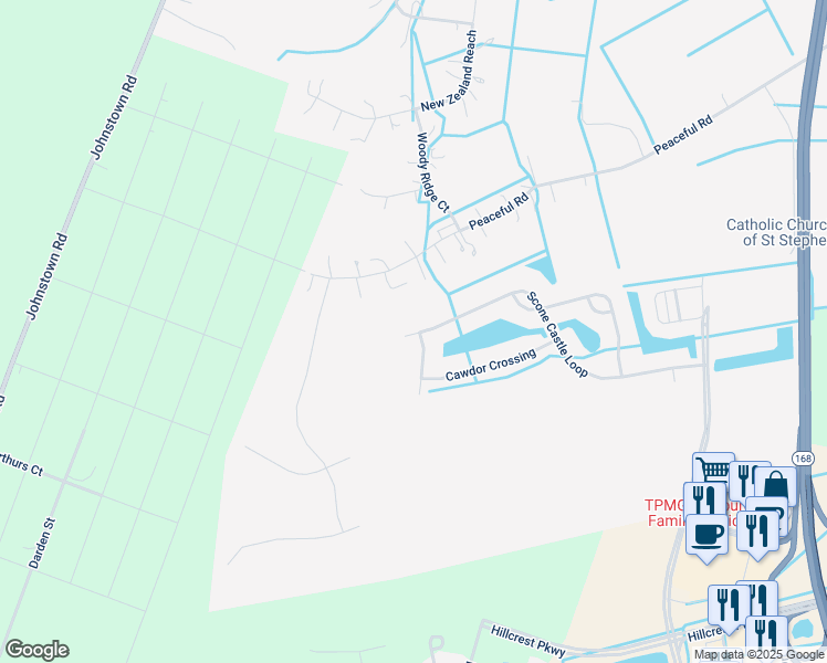 map of restaurants, bars, coffee shops, grocery stores, and more near 354 Scone Castle Loop in Chesapeake