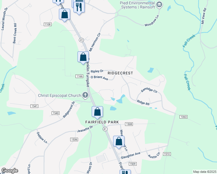 map of restaurants, bars, coffee shops, grocery stores, and more near 202 Matthew Circle in Danville