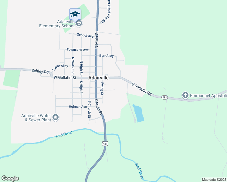 map of restaurants, bars, coffee shops, grocery stores, and more near 118 Adairville Arms Apt Drive in Adairville