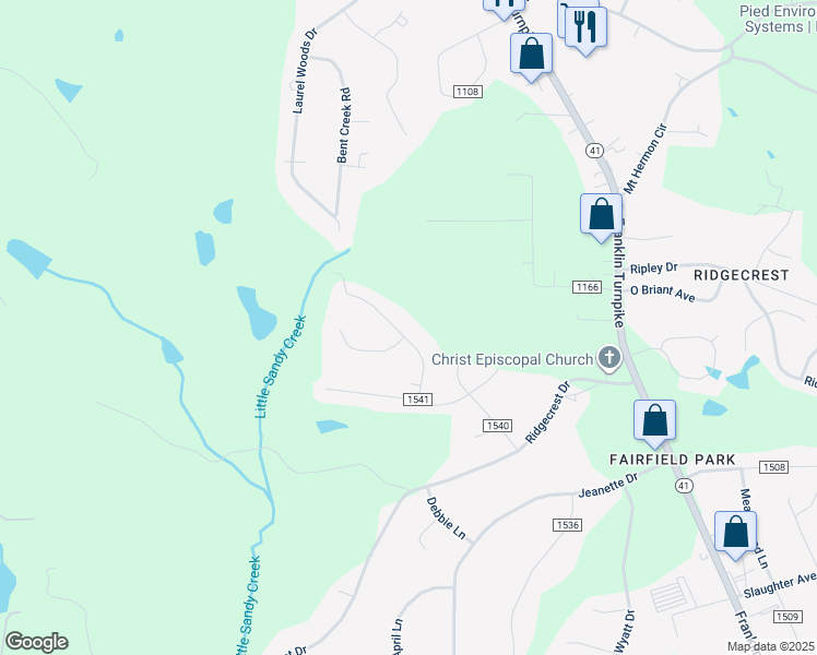 map of restaurants, bars, coffee shops, grocery stores, and more near 1828 John Drive in Danville