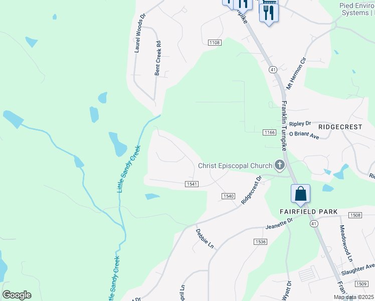 map of restaurants, bars, coffee shops, grocery stores, and more near 1828 John Drive in Danville