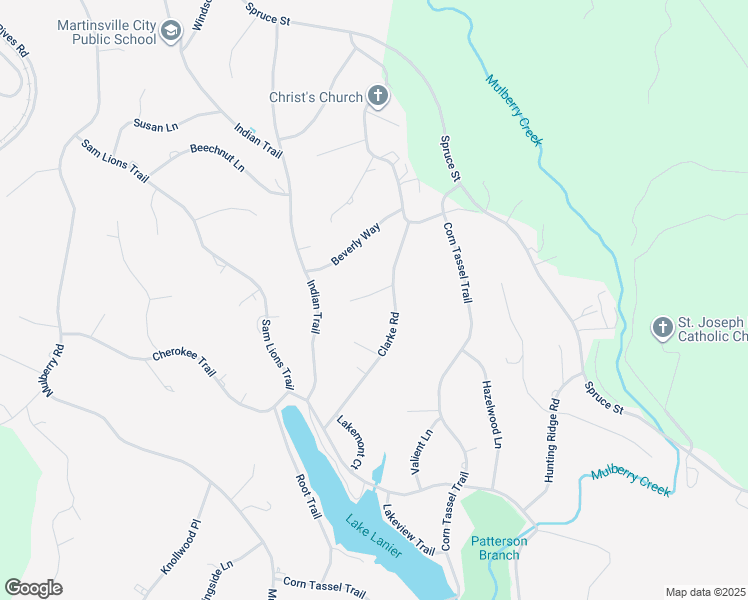 map of restaurants, bars, coffee shops, grocery stores, and more near 103 Farmington Court in Martinsville