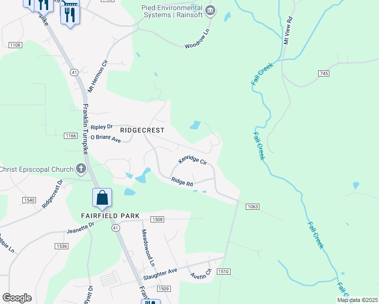 map of restaurants, bars, coffee shops, grocery stores, and more near 6051 Kenridge Circle in Danville