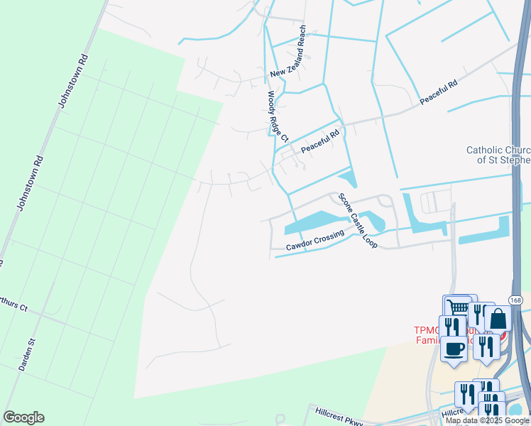 map of restaurants, bars, coffee shops, grocery stores, and more near 354 Scone Castle Loop in Chesapeake
