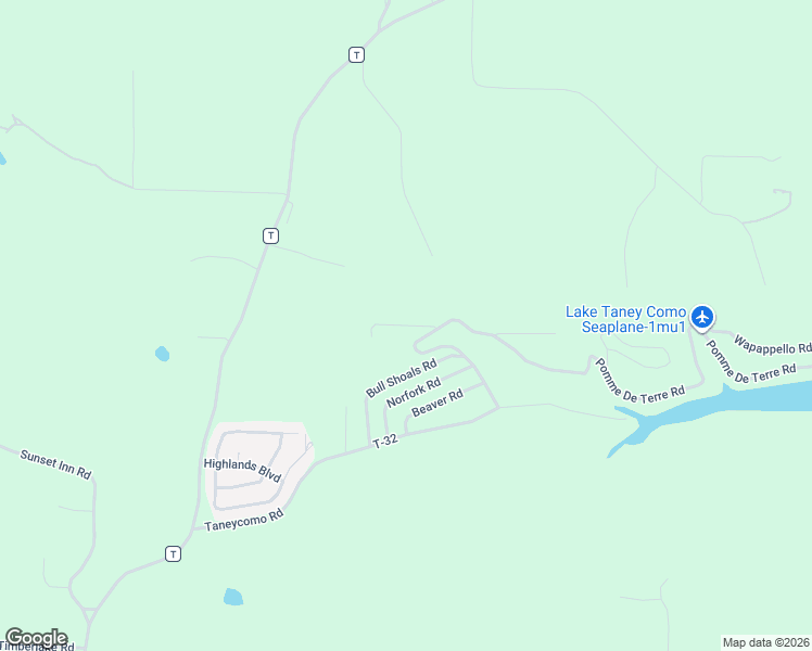 map of restaurants, bars, coffee shops, grocery stores, and more near Quichita Road in Taney County