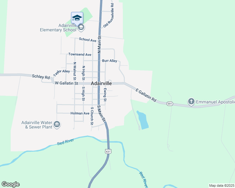 map of restaurants, bars, coffee shops, grocery stores, and more near 118 Adairville Arms Apt Drive in Adairville