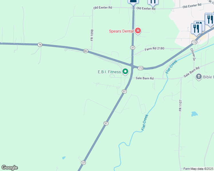 map of restaurants, bars, coffee shops, grocery stores, and more near 1614-1616 Evergreen Drive in Cassville