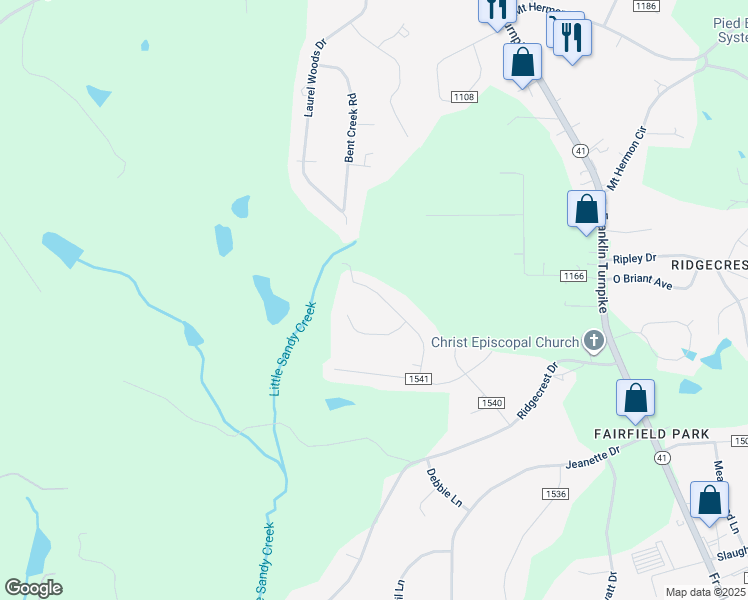 map of restaurants, bars, coffee shops, grocery stores, and more near 1845 John Drive in Danville