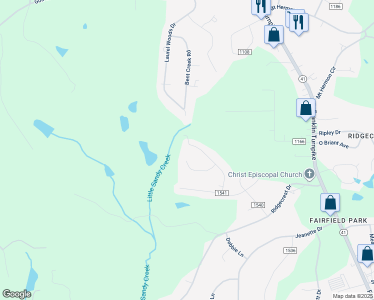 map of restaurants, bars, coffee shops, grocery stores, and more near 1861 John Drive in Danville