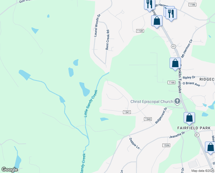 map of restaurants, bars, coffee shops, grocery stores, and more near 1861 John Drive in Danville