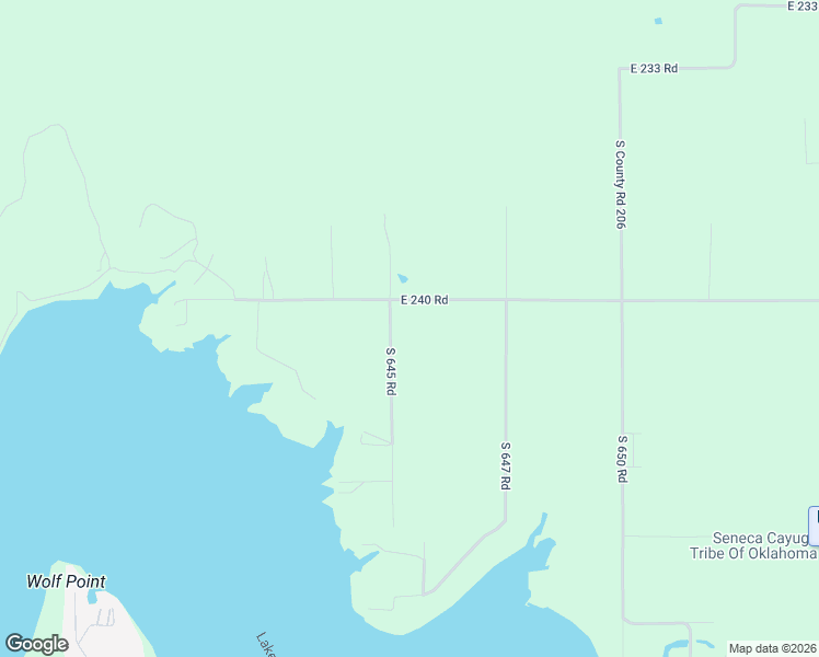 map of restaurants, bars, coffee shops, grocery stores, and more near 64505 East 240 Road in Grove