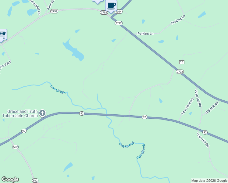 map of restaurants, bars, coffee shops, grocery stores, and more near John Henry Perry Road in Pine Knot